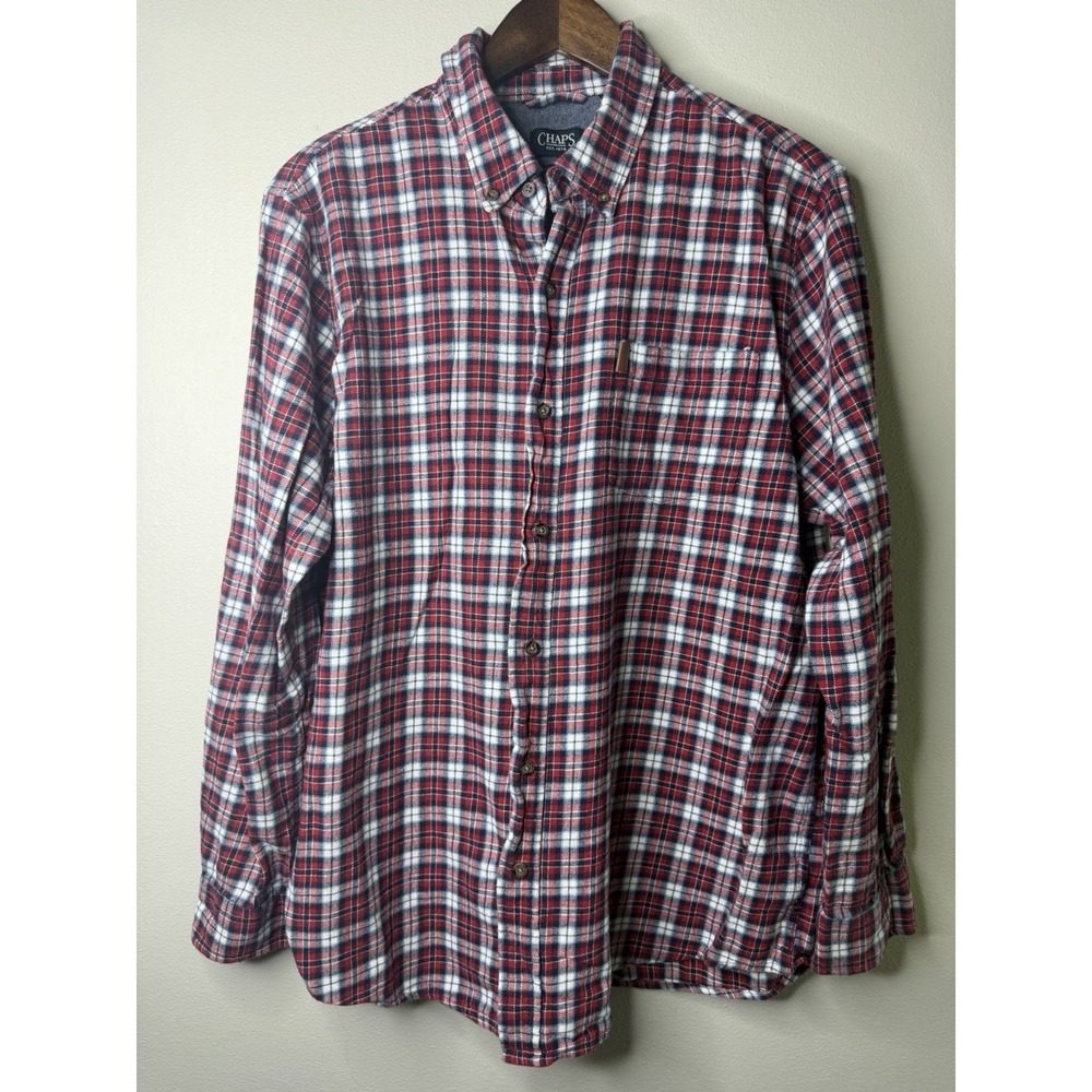 CHAPS Ralph Lauren Men's Size XL Button Down Shirt Top Long Sleeve Flannel